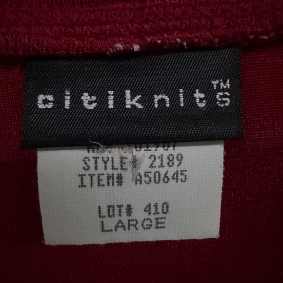 Citi Knit Vintage Red Liquid Knit Women's Cardigan sz L - Picture 3 of 6